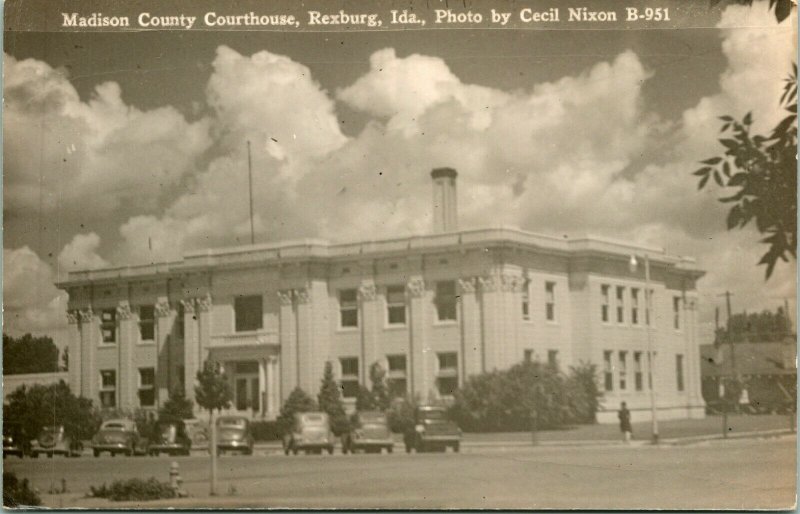 Vtg Postcard 1940s RPPC - Madiscon County Court House Rexburg ID Cecil Nixon 