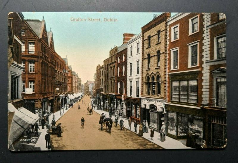 Mint Vintage Grafton Street Co Dublin Ireland Real Picture Postcard