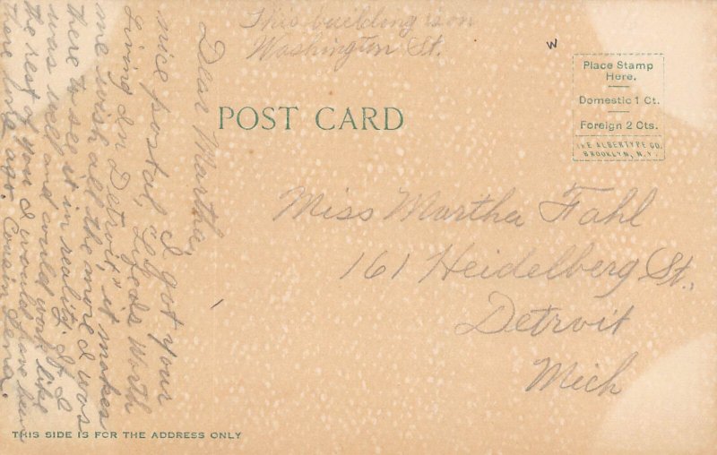 Court House Traverse City Michigan 1905c Albertype postcard