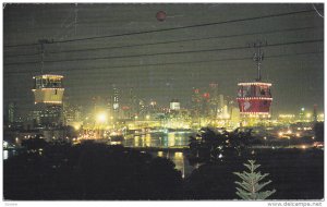 SINGAPORE, 1940-1960's; Singapore Cable Car, Night Scene