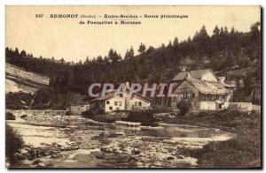 Old Postcard Remonot Picturesque Route Between Rocks Pontarlier Morteau