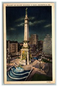 Vintage 1940's Postcard Soldiers & Sailors Monument Indianapolis Indiana