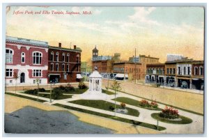 c1910 Jeffers Park Elks Temple Garden Saginaw Michigan Antique Vintage Postcard 