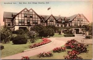 Hand Colored Postcard Stratford Inn in Del Mar, San Diego, California~139829