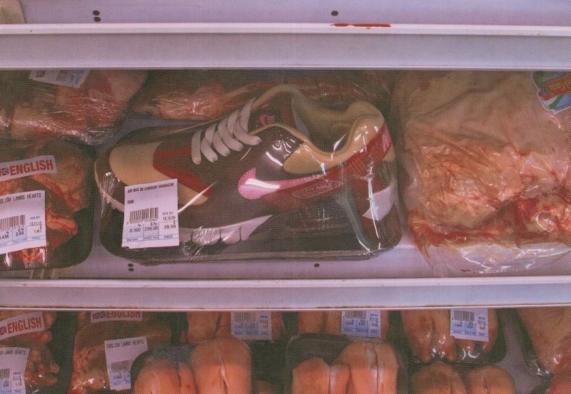 Nike 2009 Trainers Shoes In Lamb Bacon Meat Fridge Postcard