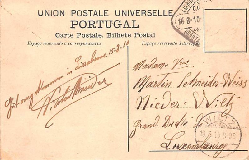 Convento dos Jeronymos Lisboa 1910 Missing Stamp 