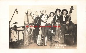 Country Western Musicians, RPPC, CBS Radio WNBX Kit Carson & Texas Playboys