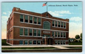 NORTH PLATTE, Nebraska NE ~ JEFFERSON SCHOOL c1910s Lincoln County Postcard