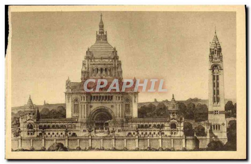 Old Postcard Basilica of Lisieux Vue Generale Project