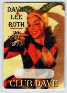 David Lee Roth Club Dave 1999 Backstage Pass Heavy Metal Hard Rock Cloth Fabric