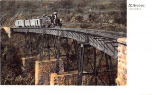 F.C VERACRUZ MEXICO VIADUCTO WIMER~RAILROAD TRAIN~LATAPI #922 PUBLISHED POSTCARD