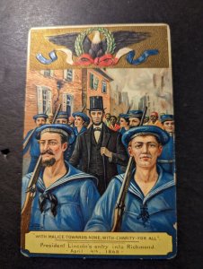 Mint USA Postcard President Charity for All Abraham Lincoln Entry into Richmond