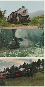 (12) SteamTrain postcards unused