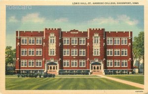 IA, Davenport, Iowa, Saint Ambrose College, Lewis Hall, Curt Teich No. 6AH1035