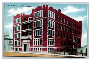 Vintage 1910's Colorized Photo Postcard Y.M.C.A. Building Pueblo Colorado