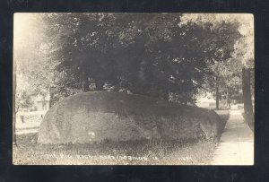 RPPC NORA SPRINGS IOWA THE BIG ROCK 1921 VINTAGE REAL PHOTO POSTCARD AZO