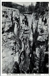 Postcard AB Jasper Main Gorge Maligne Canyon 1940s K51