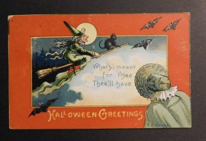 1909 USA Halloween Postcard Cover Great Falls MT to Farmington MN