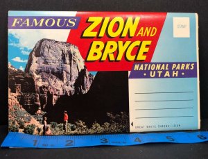 Zion National Park Bryce Postcard Book Vintage