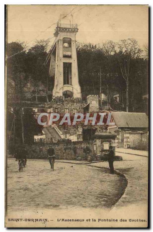 Postcard Old St Germain Laye and The Lift and the Fontaine des Grottes