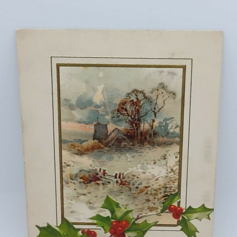 Postcard Best Christmas Wishes 1906 Santa Maria California Embossed Undivided