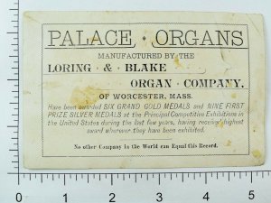 Loring & Black Organ Company, Palace Organs Victorian Trade Card &M 