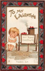 D37/ Valentine's Day Love Holiday 2 Postcard 1910 Greene Johnson Heart Border 2