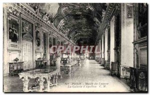 Old Postcard Paris Louvre Museum gallery d & # 39Apollon