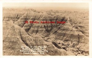 SD, Badlands National Park, South Dakota, RPPC, Pinnacles, Canedy's Camera Photo