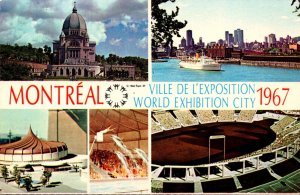 Expos Montreal Expo 67 World Exhibition City Multi View Showing Stadium and More