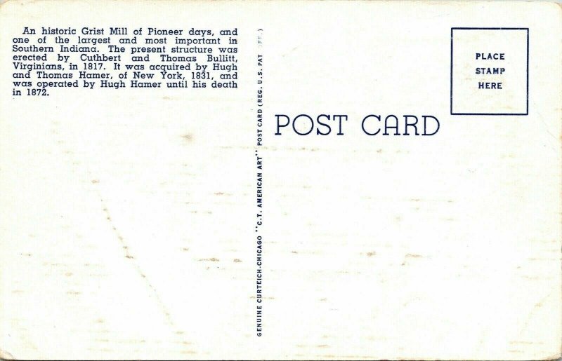 Hamer’s Mill Spring Mill State Park Mitchell Ind Postmark UP Indiana Cuthbert 