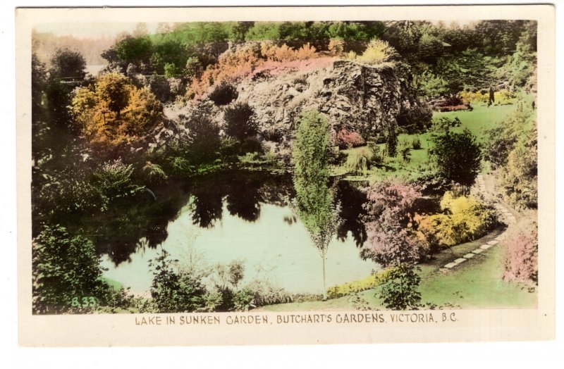 Lake Sunken Garden, Butchart`s Gardens, Victoria, British Columbia, Tinted Photo