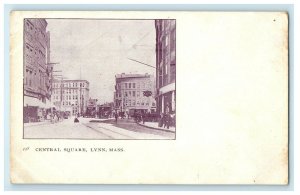 c1905 Central Square Street View Lynn Massachusetts MA Undivided Back Postcard 