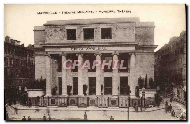 Old Postcard Marseille Opera Municipal Theater
