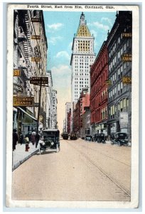 1921 Fourth Street East From Elm Exterior Streetcar Cincinnati Ohio OH Postcard