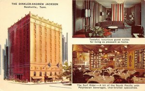 Nashville Tennessee 1950-60s Postcard Dinkler-Andrew Jackson Hotel Multiview