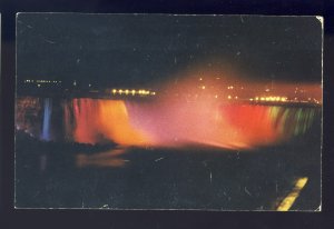 Niagara Falls, Ontario, Canada Postcard, Illuminated Niagara Falls At Night