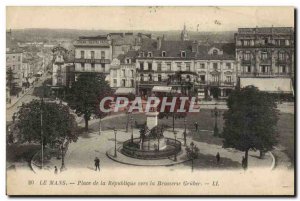 Old Postcard Brasserie Le Mans the Republic Square to the Gruber brewery