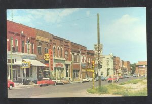 DODGE CITY KANSAS DOWNTOWN STREET SCENE OLD CARS STORES VINTAGE POSTCARD