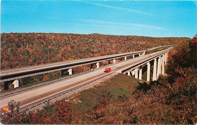 INTERSTATE I-80 220 KEYSTONE VIADUCT BRIDGES KYLERTOWN PENNSYLVANIA POSTCARD