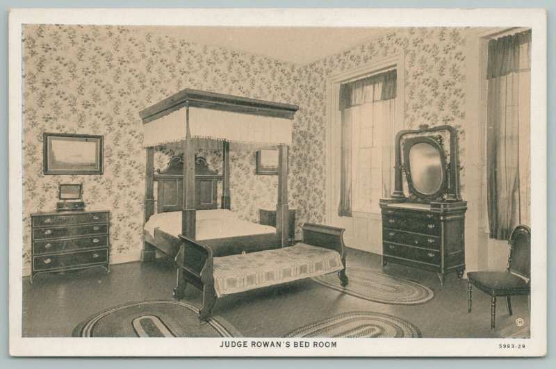 Bardsrown Kentucky~Judge Rowan's Bedroom~Vintage Postcard