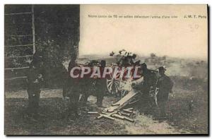 Old Postcard Militaria Our 75 gun in action the defendant & # 39entree d & # ...