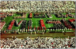 Aerial, Band Day at Memorial Stadium, University of MO Columbia Vtg Postcard C72