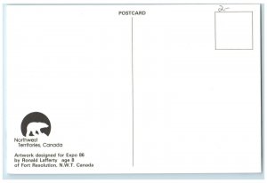 c1950's Animal Sleigh Northwest Territories Canada Vintage Expo 86 Postcard 