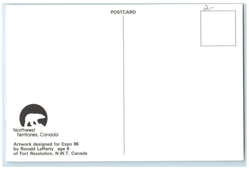 c1950's Animal Sleigh Northwest Territories Canada Vintage Expo 86 Postcard 