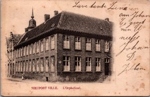 Belgium Nieuport Ville L'Orphelinat Nieuwpoort Vintage Postcard C051