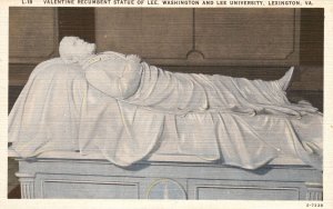 Valentine Recumbent Statue Lee Washington University Lexington Vintage Postcard