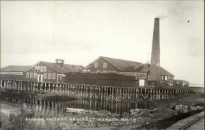 Prospect Harbor ME Sardine Factory c1910 Real Photo 1950s Reissue RPPC PC