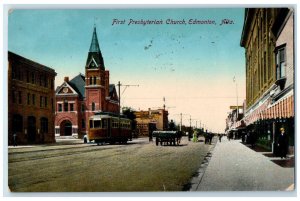 1912 First Presbyterian Church Edmonton Alberta Canada Antique Postcard