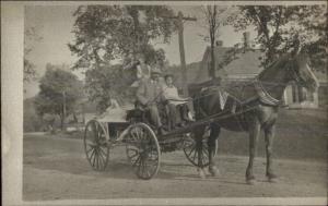 Gilsum NH Written on Back - Horse Drawn Parade Wagon Real Photo Postcard